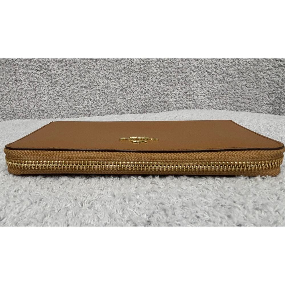 Coach Brown Pebbled Leather Continental Accordion Zip Wallet #76949 - Picture 3 of 8